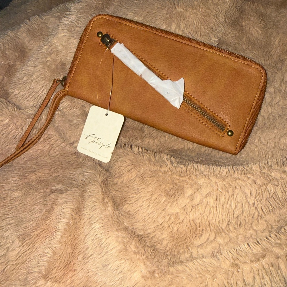 Free people distressed vegan wallet